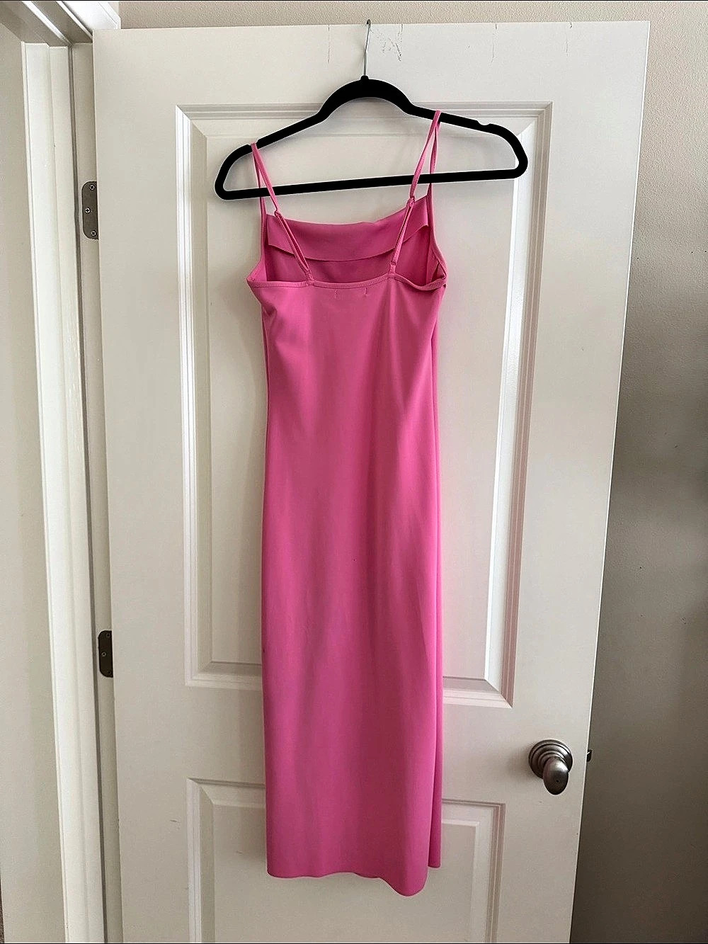 Good American Scuba Spaghetti Midi Dress Pink Size 1 - XS/Small